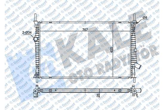 16-1944B Su Radyatoru Brazing Ford Tourneo-Transit Custom (V362) 2.0 Ecoblue 2015- / V363 2.0 Ecoblue 2016-